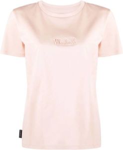 Woolrich T-shirt met logo-reliëf Roze
