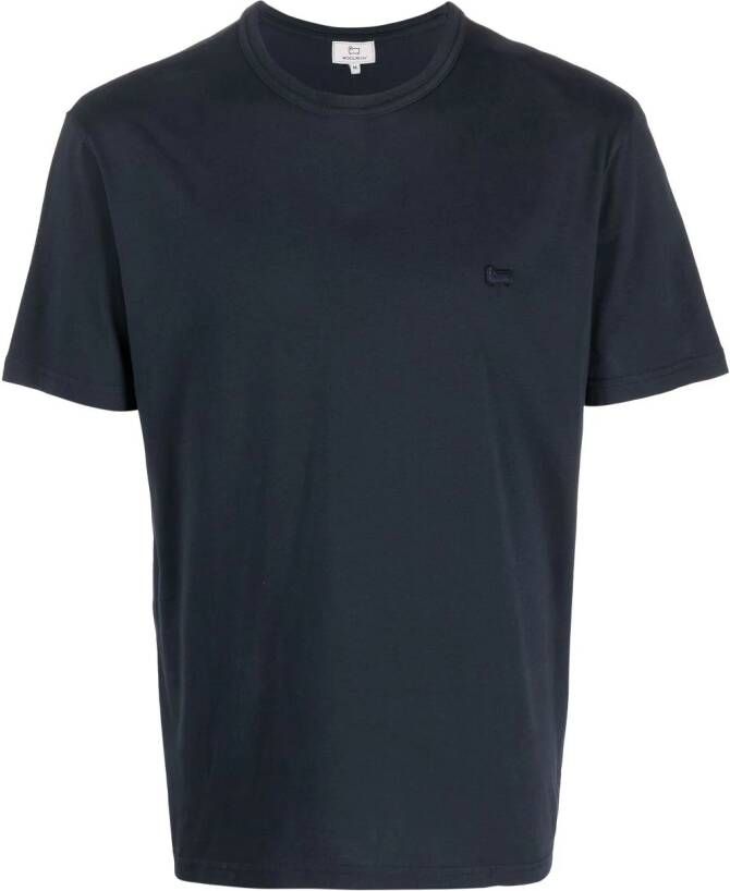 Woolrich T-shirt met logopatch Blauw