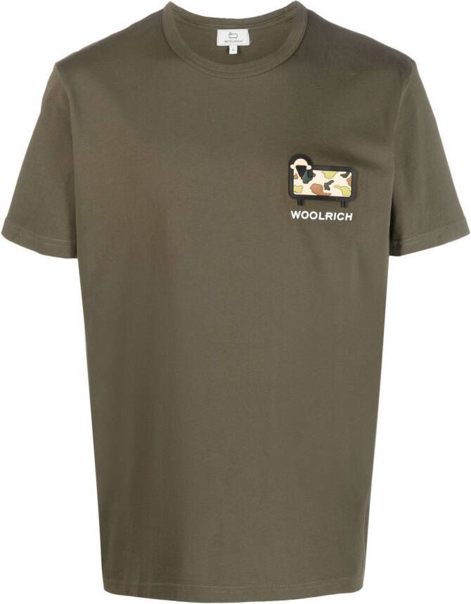 Woolrich T-shirt met logopatch Groen