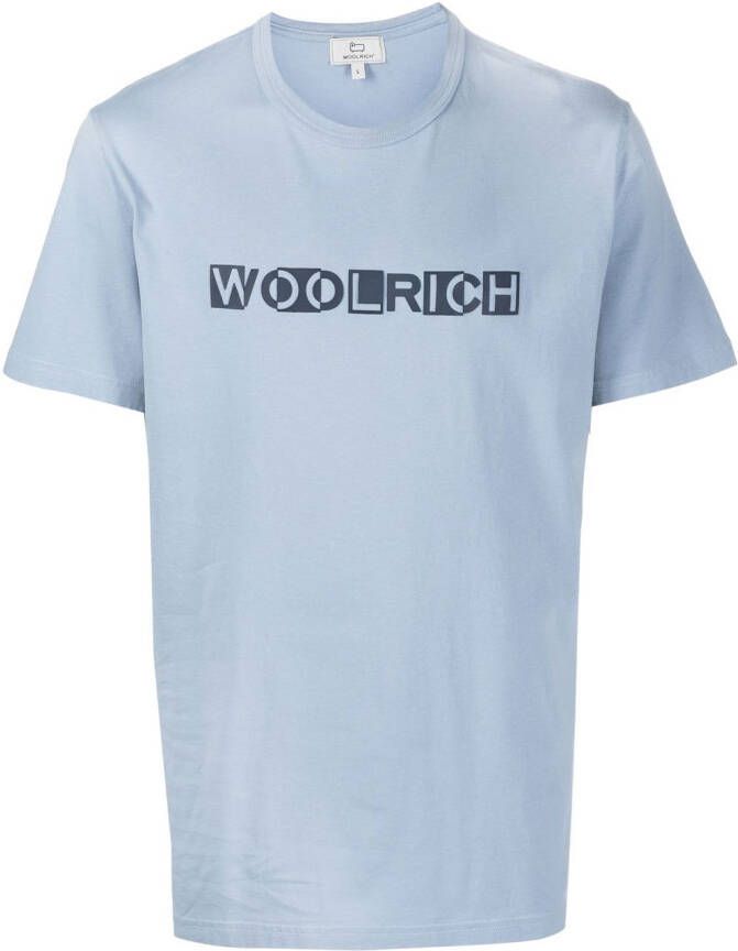 Woolrich T-shirt met logoprint Blauw