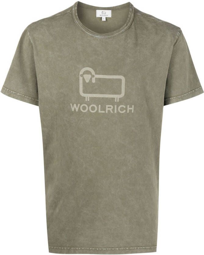 Woolrich T-shirt met logoprint Groen
