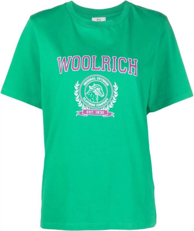 Woolrich T-shirt met print Groen