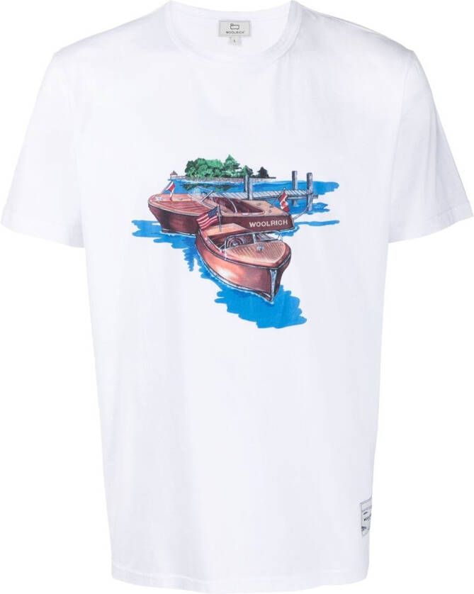 Woolrich T-shirt met print Wit