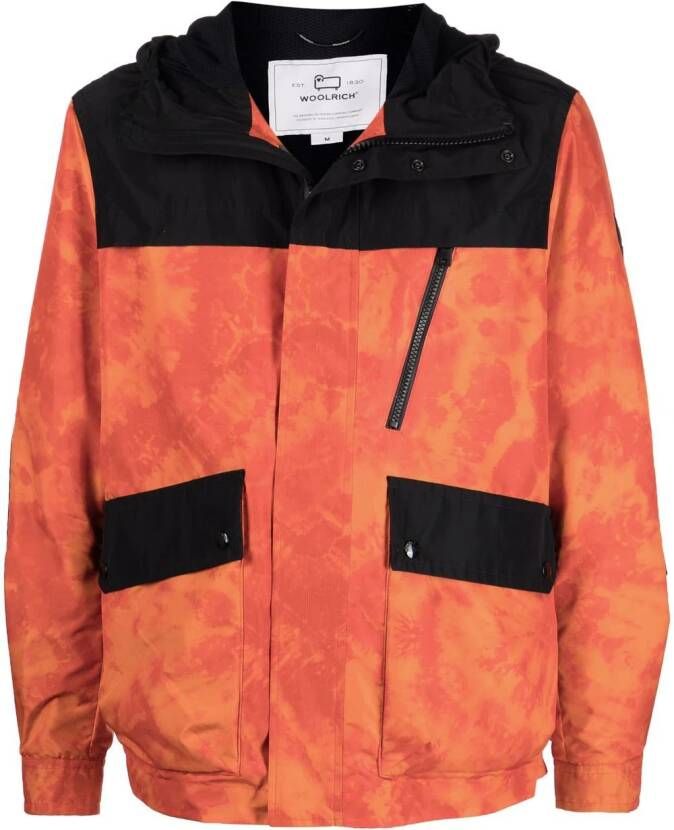 Woolrich Trek tie dye-print jack Oranje