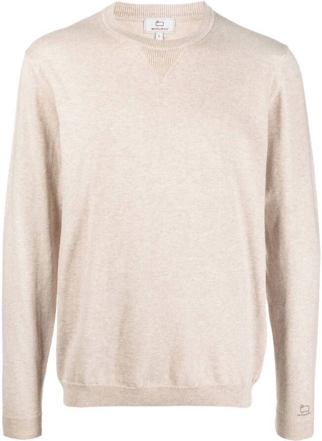 Woolrich Trui met geborduurd logo Beige