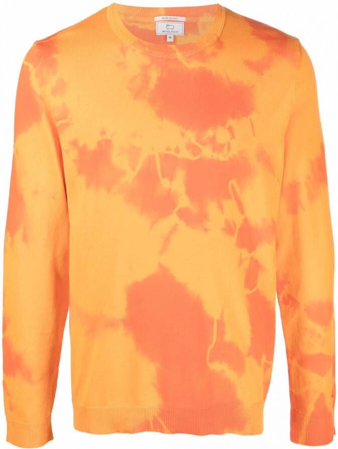 Woolrich Trui met tie-dye print Oranje