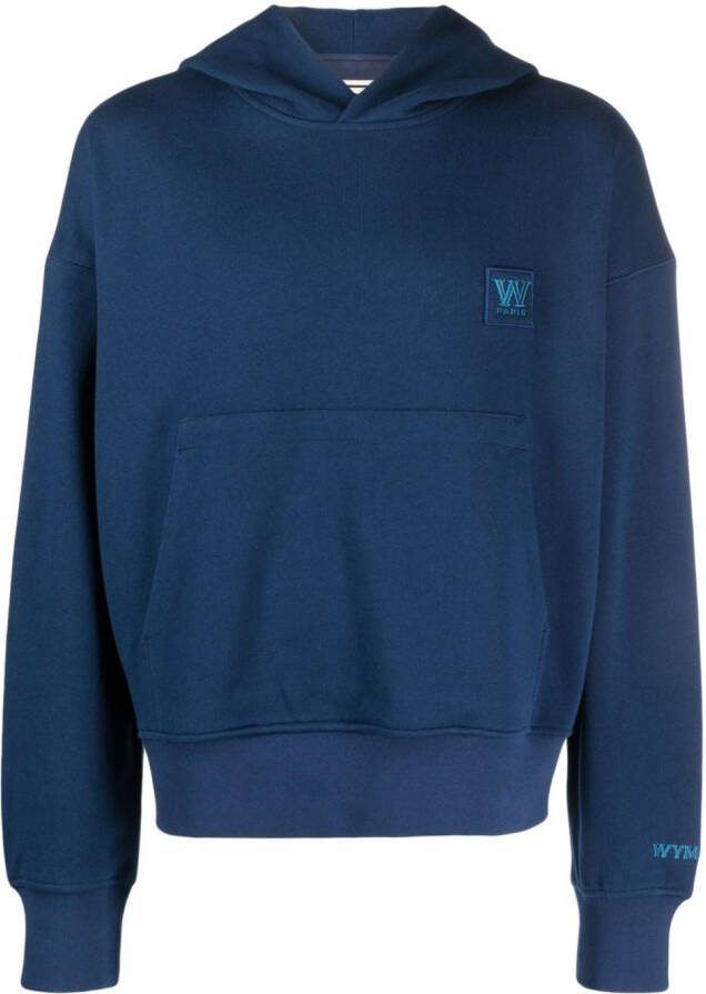 Wooyoungmi Hoodie met geborduurd logo Blauw