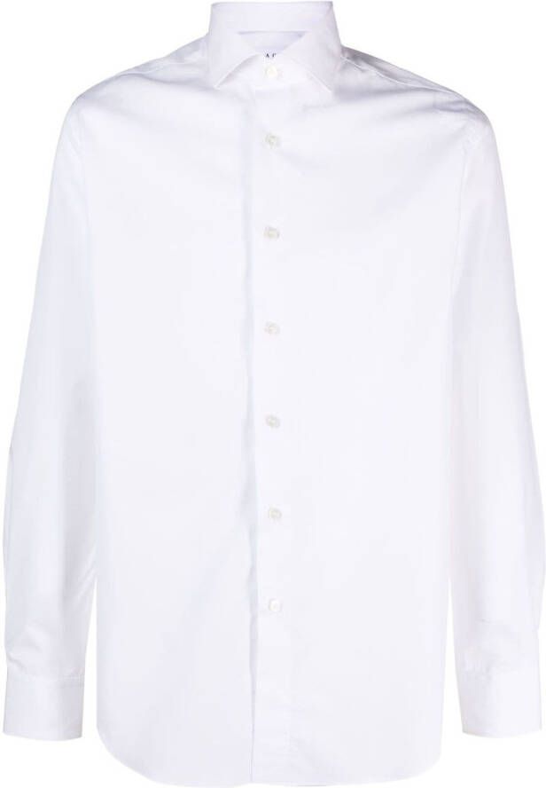 Xacus Blouse met gespreide kraag Wit