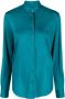 Xacus Blouse met gewelfde afwerking Blauw - Thumbnail 1