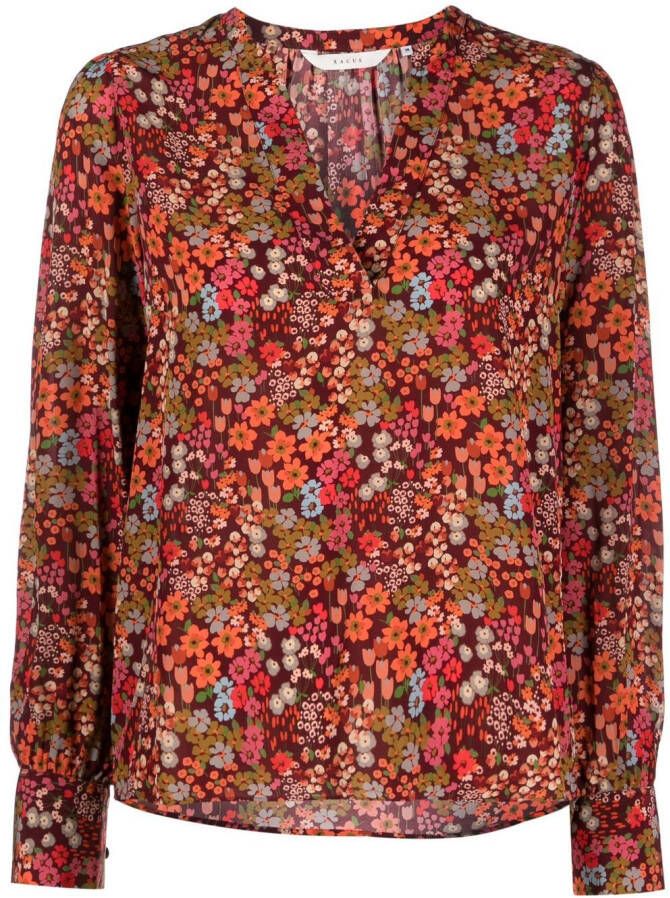Xacus Eva blouse met bloemenprint Rood