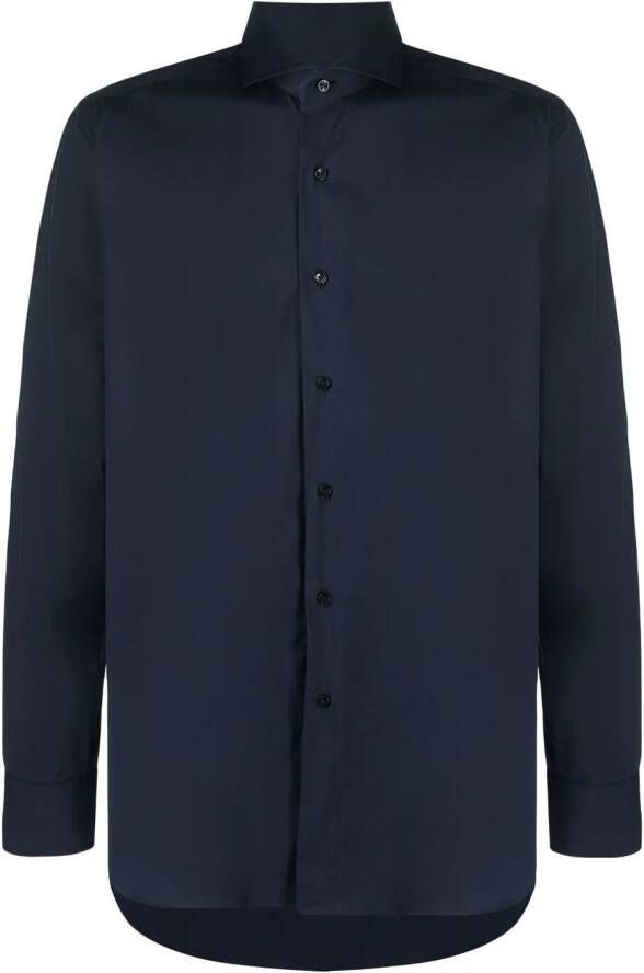 Xacus Overhemd met gewelfde afwerking Blauw