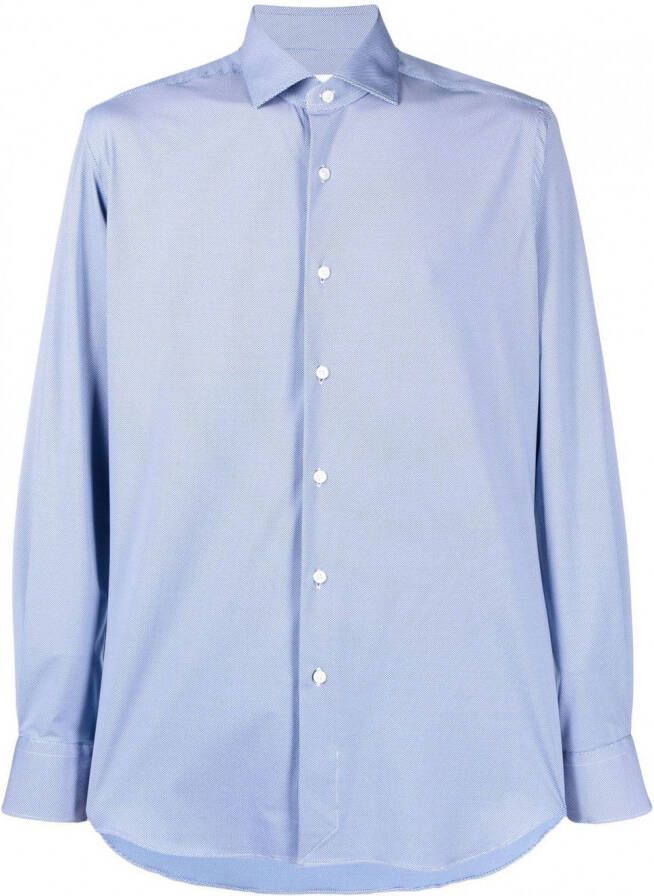 Xacus Overhemd met lange mouwen Blauw