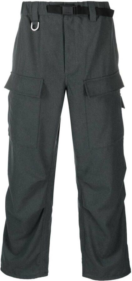 Y-3 Broek met ceintuur Groen