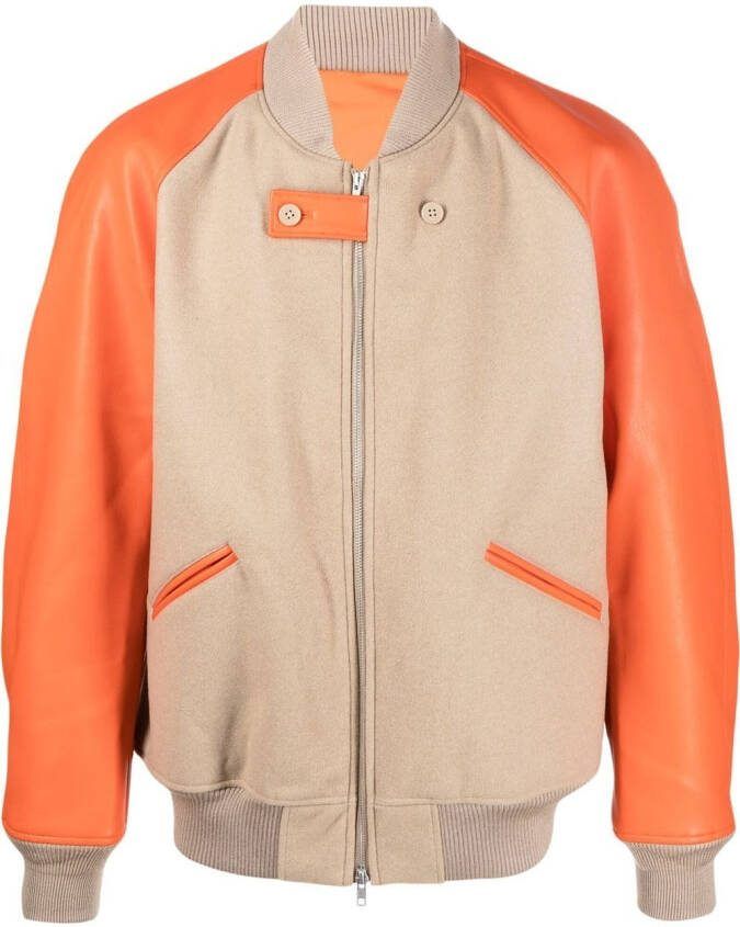Y-3 Bomberjack met contrasterend vlak Beige