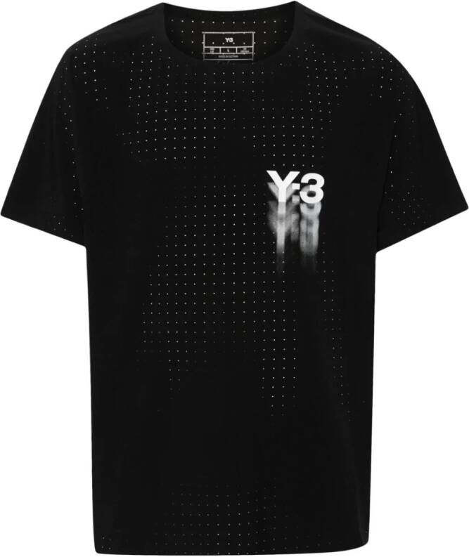 Y-3 Geperforeerd T-shirt met logoprint Zwart