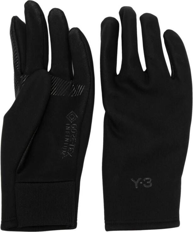 Y-3 Handschoenen met logo-reliëf Zwart