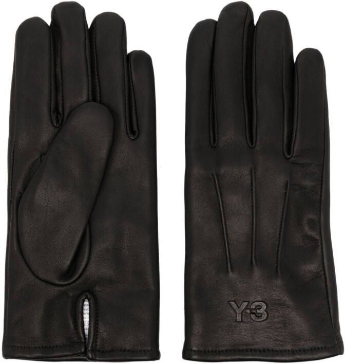 Y-3 Leren handschoenen Zwart