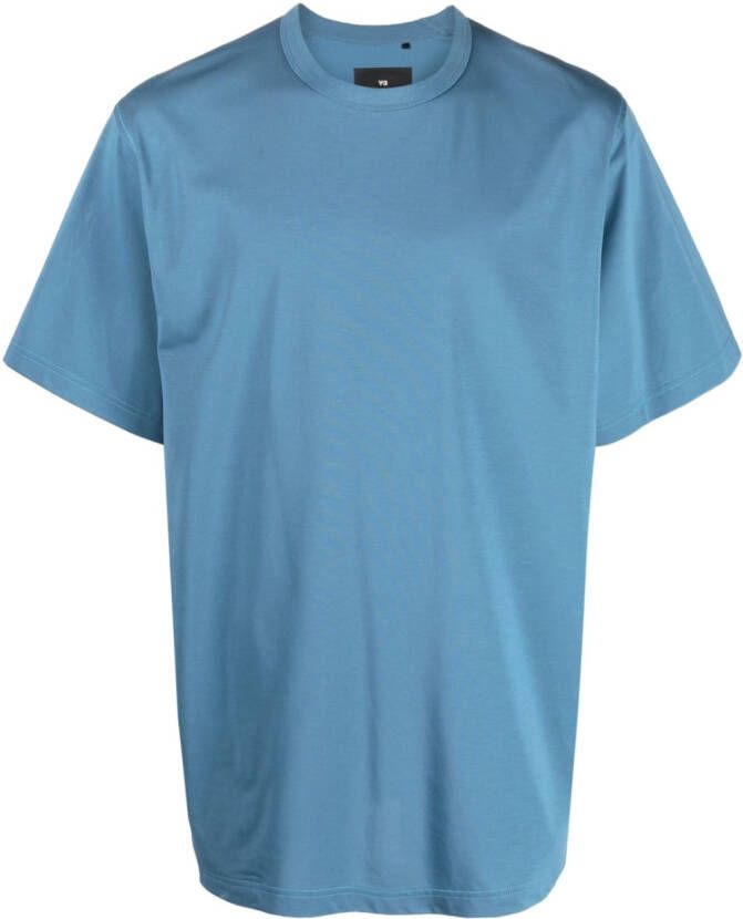 Y-3 T-shirt met logopatch Blauw