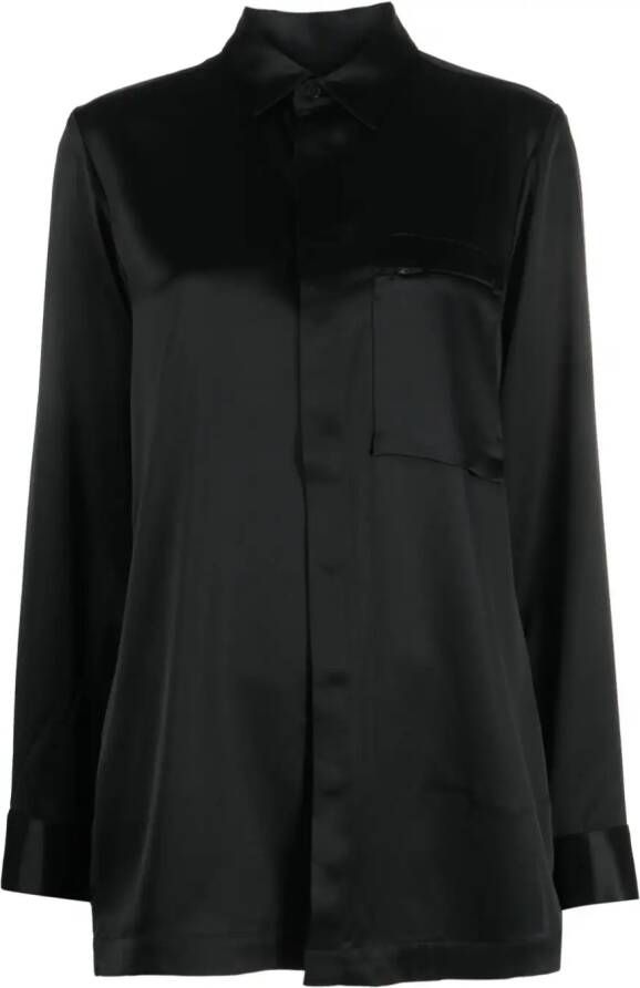 Y-3 Satijnen blouse Zwart