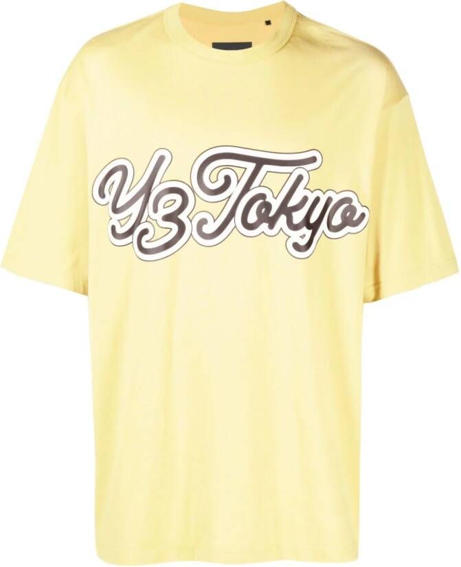 Y-3 Katoenen T-shirt met logoprint Geel