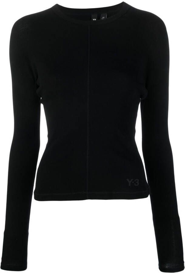Y-3 Top met logoprint Zwart