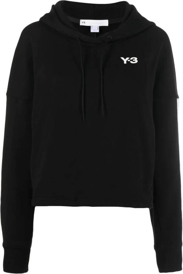 Y-3 Katoenen hoodie Zwart