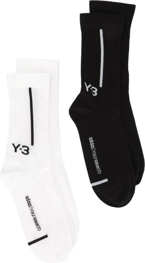 Y-3 Set van twee paar sokken Zwart