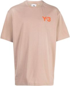 Y-3 T-shirt met logoprint Bruin
