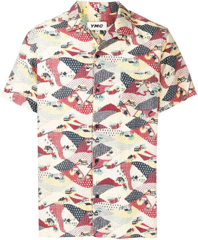 YMC Overhemd met grafische print Geel