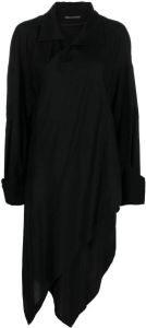 Yohji Yamamoto Asymmetrische mini-blousejurk Zwart