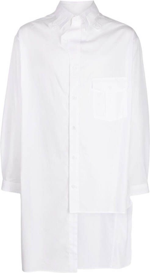 Yohji Yamamoto Asymmetrisch overhemd Wit