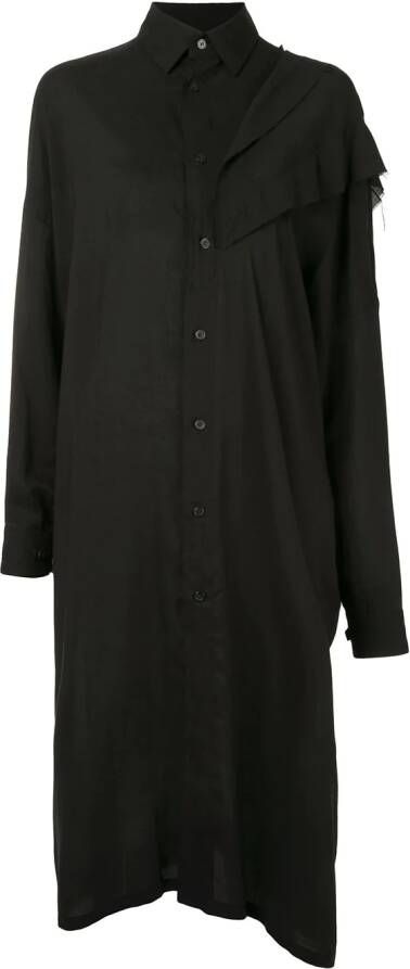 Yohji Yamamoto Asymmetrisch shirt Zwart