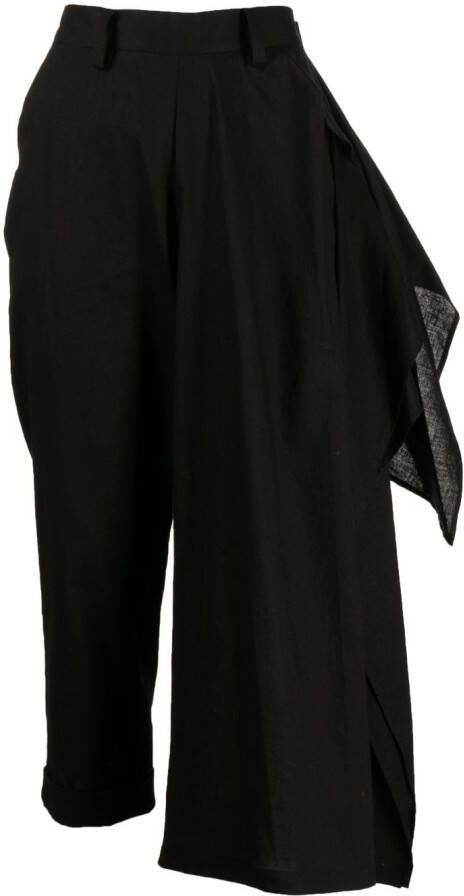 Yohji Yamamoto Asymmetrische broek Zwart