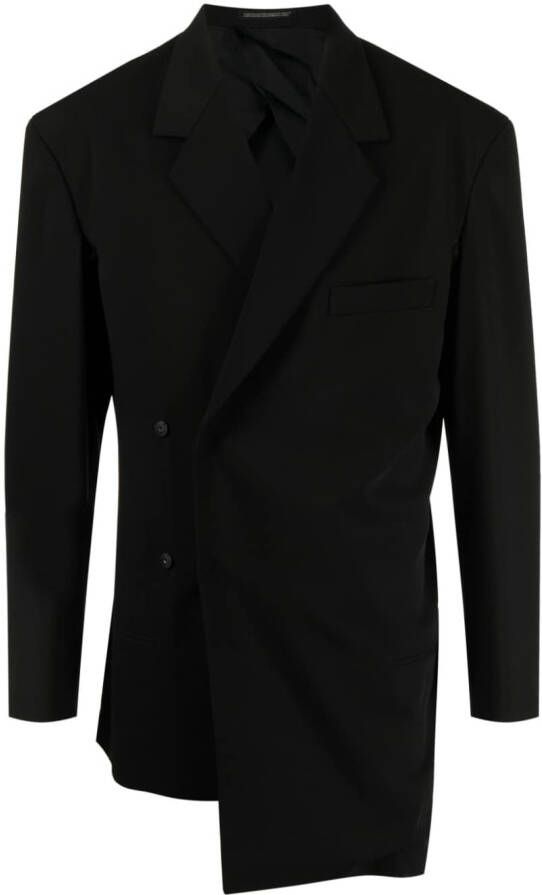 Yohji Yamamoto Blazer met dubbele rij knopen Zwart