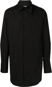 Yohji Yamamoto bowtie-collar oversized shirt Zwart