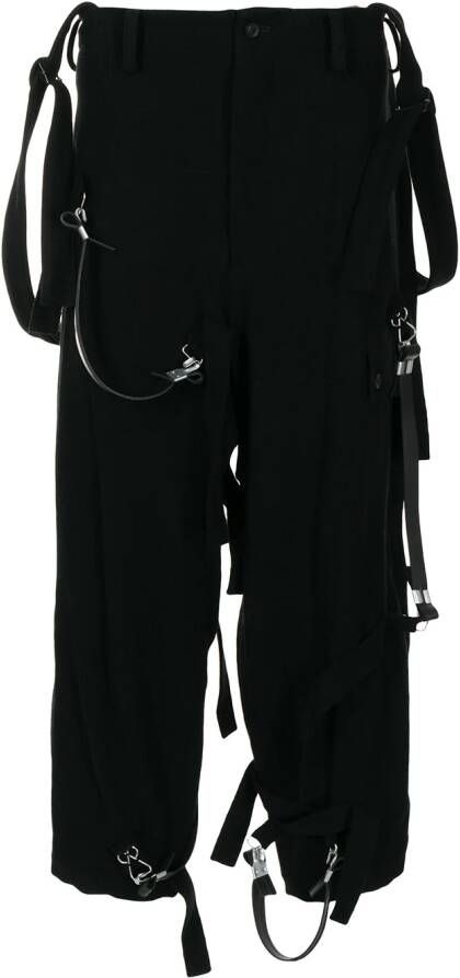Yohji Yamamoto Broek met bretels Zwart