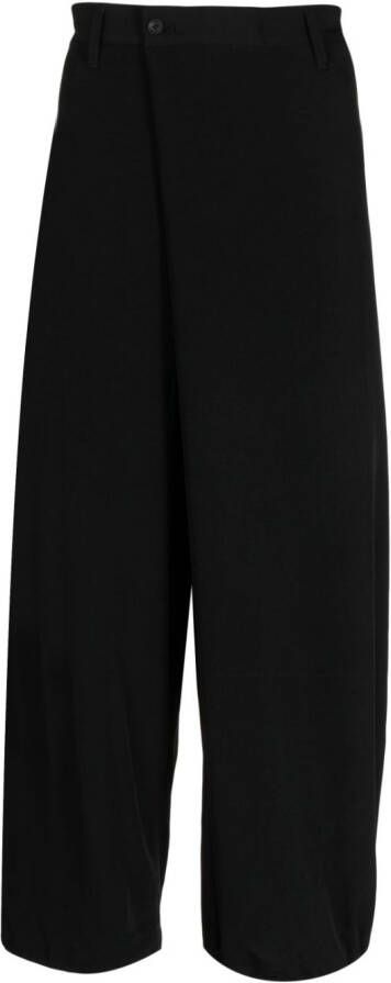 Yohji Yamamoto Broek met toelopende pijpen Zwart