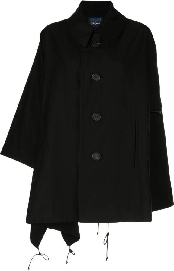 Yohji Yamamoto Button-up cape Zwart