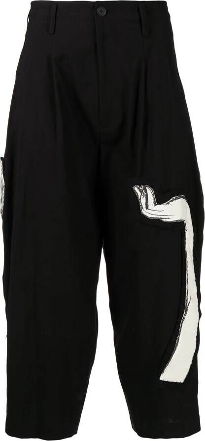 Yohji Yamamoto Cropped pantalon Zwart