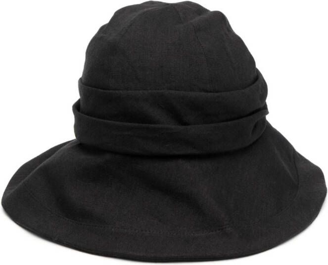Yohji Yamamoto Gedrapeerde hoed Zwart