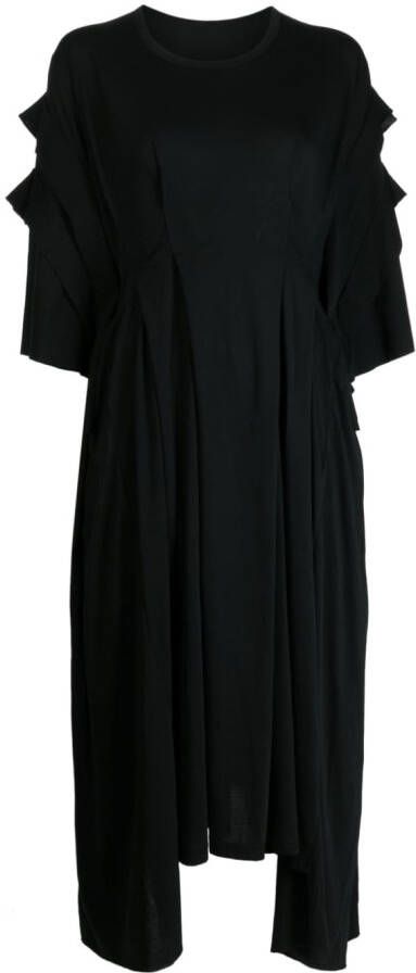 Yohji Yamamoto Gelaagde midi-jurk Zwart