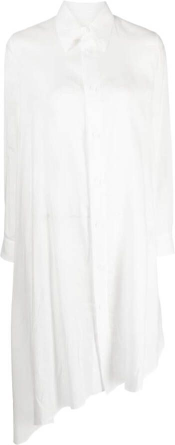 Yohji Yamamoto Jurk met gedrapeerd detail Wit
