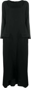 Yohji Yamamoto Maxi-jurk met knoop Zwart