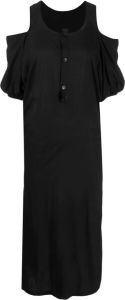 Yohji Yamamoto Midi-jurk met open schouders Zwart