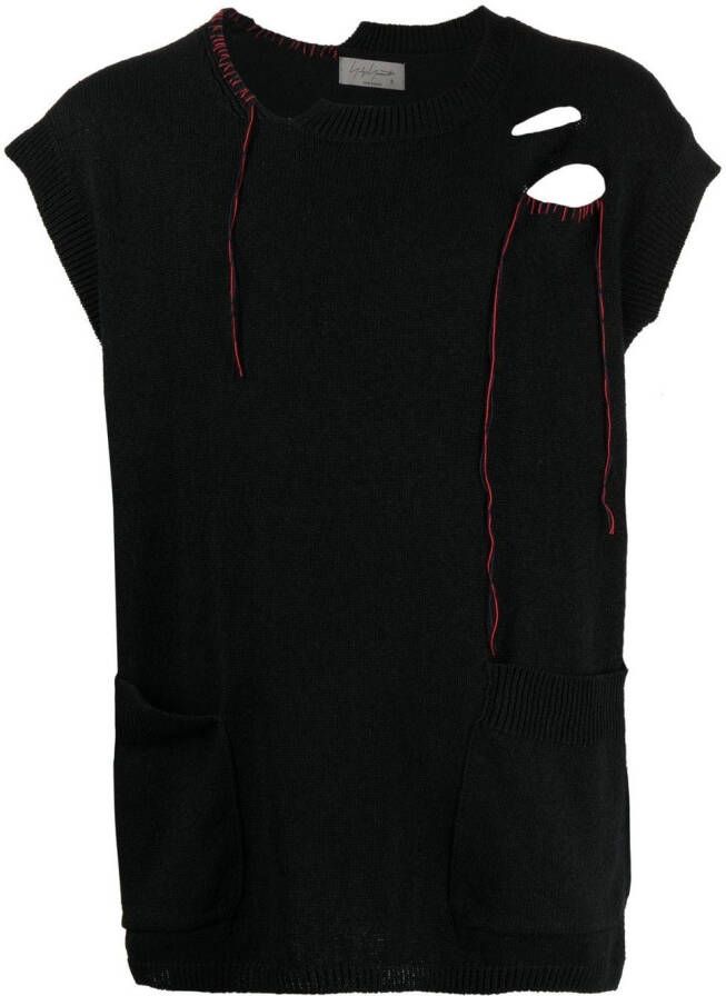 Yohji Yamamoto Mouwloos hemd Zwart