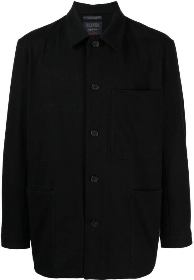 Yohji Yamamoto Overhemd met borstzak Zwart