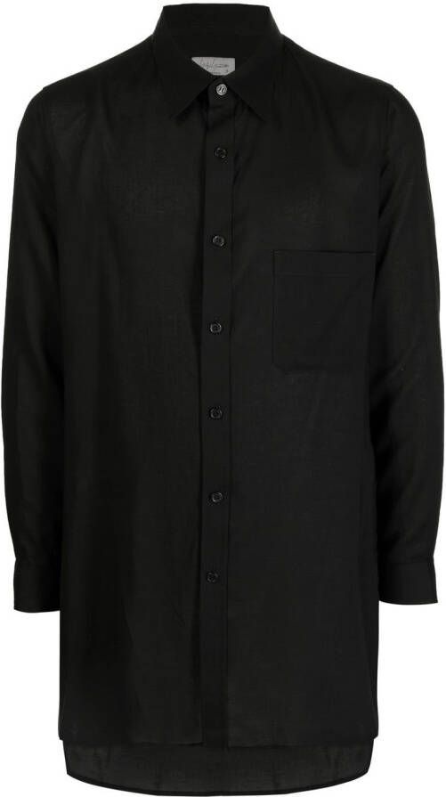 Yohji Yamamoto Overhemd met borstzak Zwart