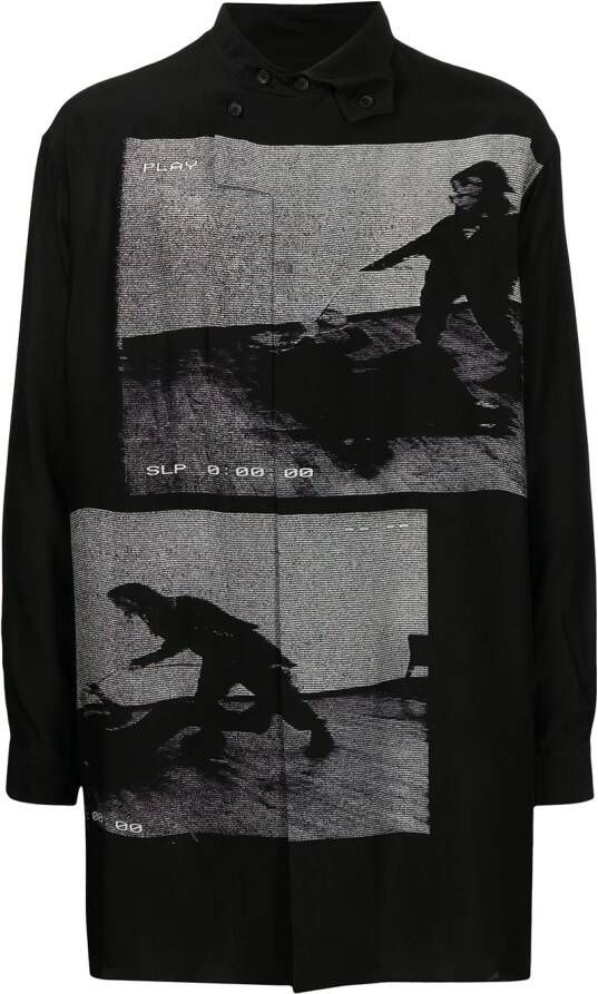 Yohji Yamamoto Overhemd met fotoprint Zwart