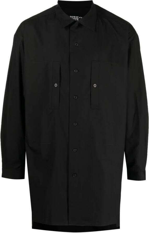 Yohji Yamamoto Overhemd met gespreide kraag Zwart