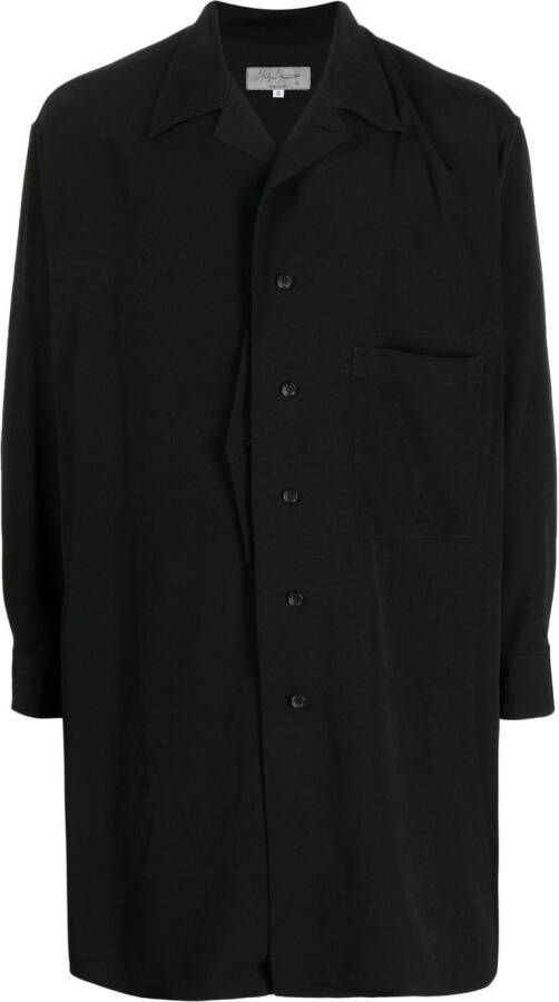 Yohji Yamamoto Overhemd met opgestikte zak Zwart